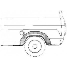 Arc d'aile arrière gauche, soudée, roue simple pour Ford Transit d'avant 1986
