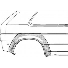 Arc d'aile arrière droite pour Volkswagen Golf 3 de 1991 à 1997 version 5 portes sauf Variant