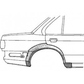 Arc d'aile arrière droite, 2 portes pour BMW serie 3 E30 d'après sept 1987 (sauf cabriolet)