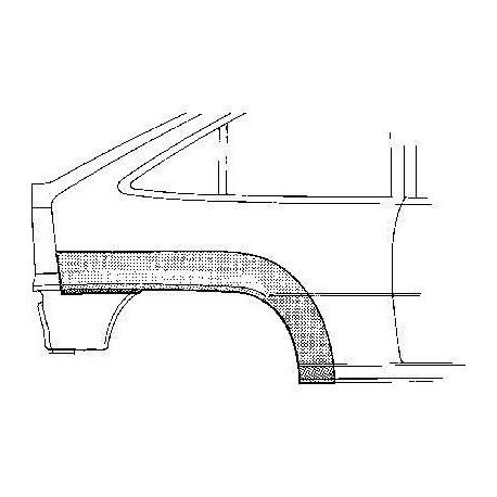 Arc d'aile arrière droite pour Opel Kadett E version 3 portes sauf modèle Combo