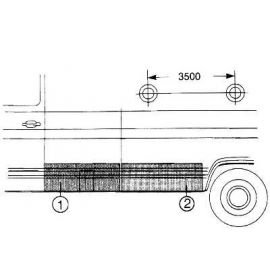 Panneau latéral inférieur arrière pour Mercedes 406/608 jusqu'à 1986