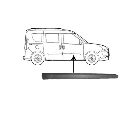 Moulure de porte avant droite pour Fiat Doblo de 2010 à 2015