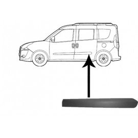 Moulure de porte arrière gauche pour Fiat Doblo de 2010 à 2015
