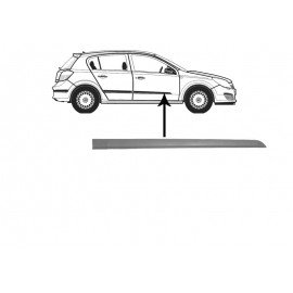 Moulure de porte avant droite en primer pour Opel Astra H de mars 2004 à 2010 version 4 ou 5 portes