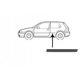 Moulure d'aile arrière gauche couleur noire pour Volkswagen Golf 3 de nov 1997 à 2003 version 2/3 portes