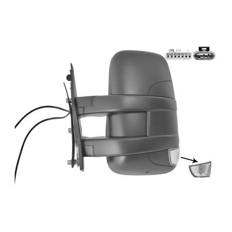 Rétroviseur électrique gauche bras court, chauffant, pour Iveco Daily de 2010 à 2014