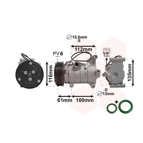 Compresseur de climatisation pour Mazda 2 version 1.3 et 1.5