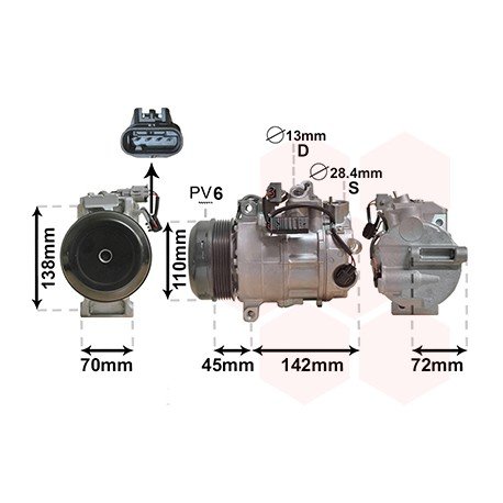 Compresseur de climatisation pour Mercedes classe C W204 de 2011 à 2014 version C180 / C200 / C250